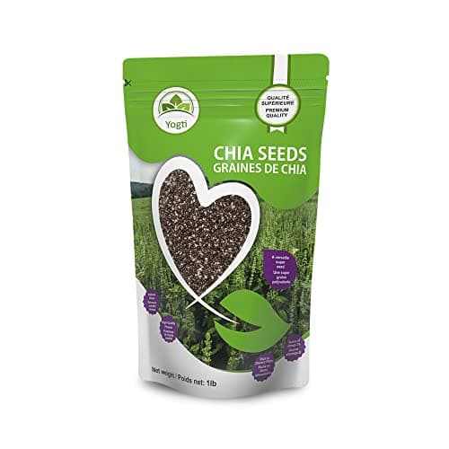Yogti [Marque canadienne] Graines de chia noires crues, une super graine polyvalente, compatible avec le céto - 1 LB