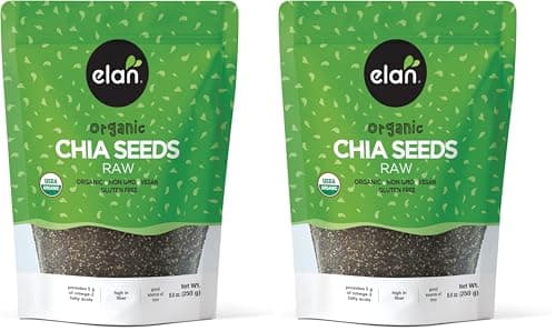 ELAN Organic Chia Seeds, Non-GMO, Vegan, Gluten-Free, 250 Gram (Pack of 2)