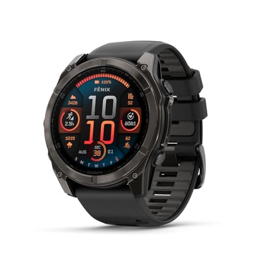 Garmin fēnix 8 – 51 mm, AMOLED, Sapphire, montre intelligente GPS multisports haut de gamme, autonomie longue durée, classée plongée, lampe de poche LED intégrée, carbone...
