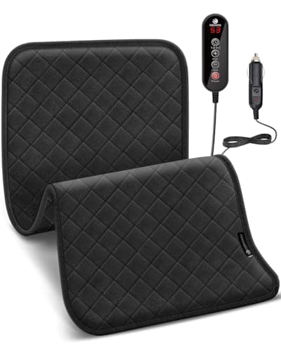 Couverture chauffante de voiture 12 V/24 V pour le dos, CooCoCo 30,5 x 61 cm, couverture électrique de voiture avec 5 réglages de chaleur, arrêt automatique, couverture chauffante pour voyage