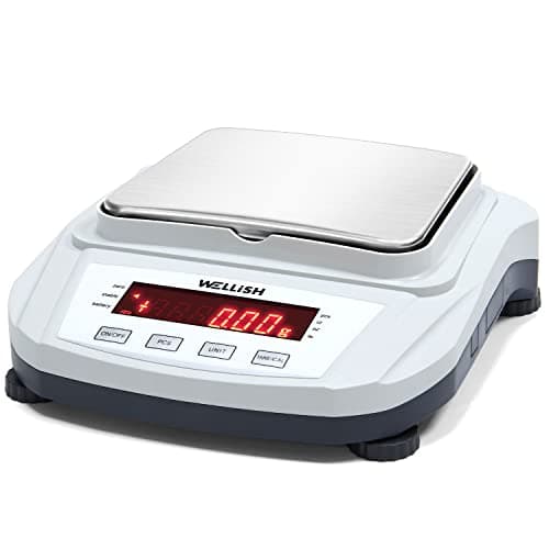 WELLiSH Balance de laboratoire 2000g x 0.01g Balance numérique de haute précision Balance analytique Balance électronique pour le pesage de laboratoire de cuisine