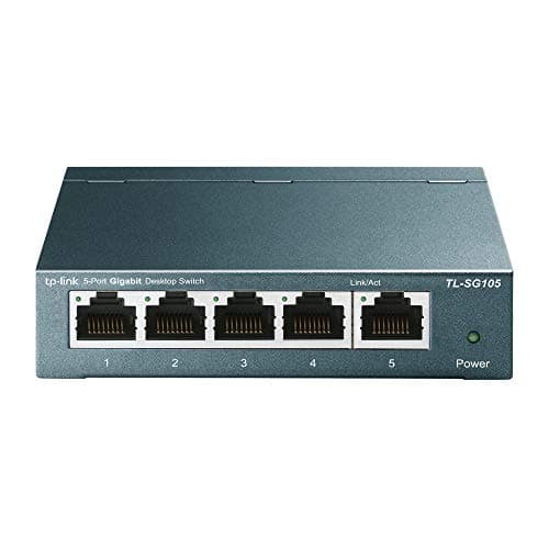 TP-Link TL-SG105 5 Port Gigabit Unmanaged Ethernet Network Switch, Ethernet Splitter, Plug and Play, Fanless Metal Design, Shielded Ports, Traffic...