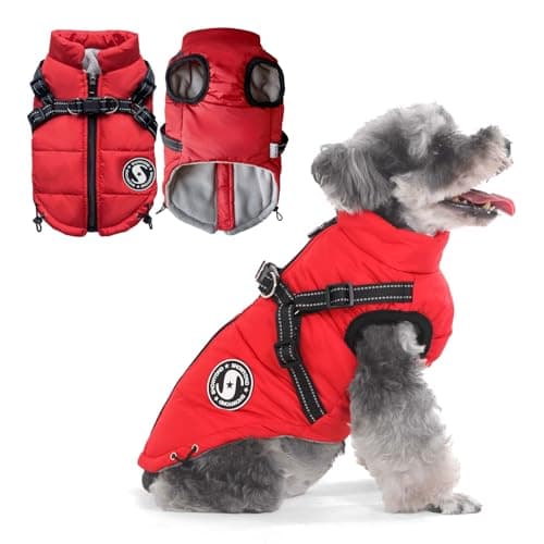 showyond Manteau d'hiver pour petit chien avec harnais imperméable pour extérieur - Gilet de sport chaud pour chiot de petite, moyenne et grande taille