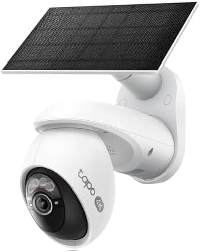 Tapo 4K Solar-Powered Outdoor Camera Wireless, 360° View, No Monthly Fee, Person/Vehicle Detection, 24/7 Time-Lapse Capture, Starlight Color Night...