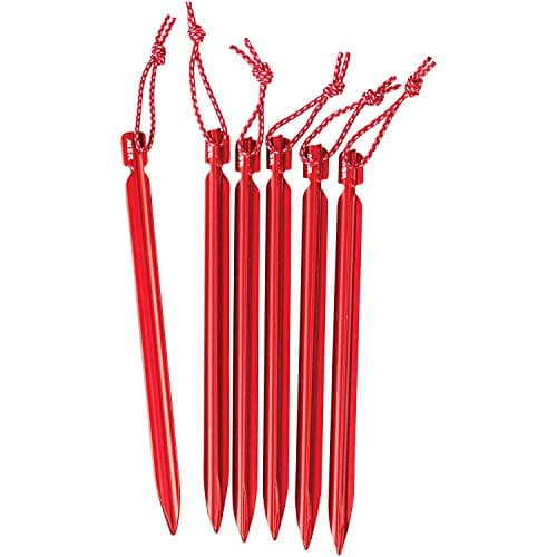Kit de piquets de tente MSR Groundhog, paquet de 6, mini - 6 pouces, rouge