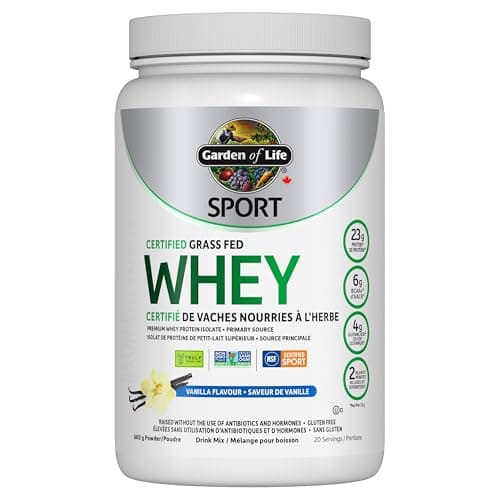 Garden of Life Sport Certified Grass Fed Whey Vanilla, 660 Gram Garden of Life SPORT Certified Grass Fed Whey Protein (Vanilla) for Exercise...