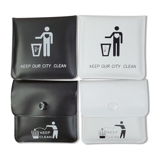 Jeuristic Ashtrays for Cigarettes Pocket Ashtray Pouch - Pack of 4 Premium Fireproof PVC Smell Proof Cool Travel Ashtrays Portable Outdoor Butt...