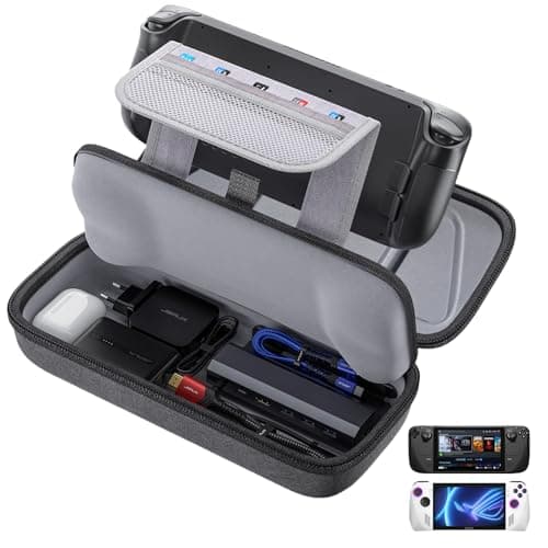 JSAUX Carrying Case Compatible with Steam Deck, Protective Hard Shell Carry Case Built-in Charger & Docking Station Storage(Upgrade), Portable...