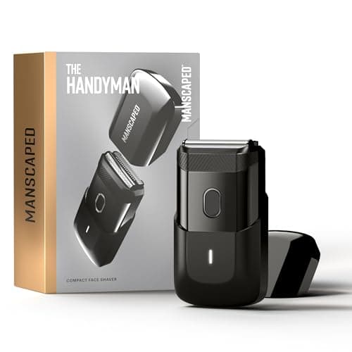 MANSCAPED® The Handyman™ Compact Face Shaver – Portable Men’s Travel Facial Hair Groomer, USB-C Rechargeable Razor, Electric Foil Face Shaver,...