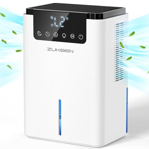 Déshumidificateur, déshumidificateur silencieux de 75 OZ, déshumidificateurs pour la maison, la salle de bain, la chambre à coucher, le sous-sol, le camping-car avec minuterie de 12 heures, arrêt automatique, lumière LED 7 couleurs, veille...
