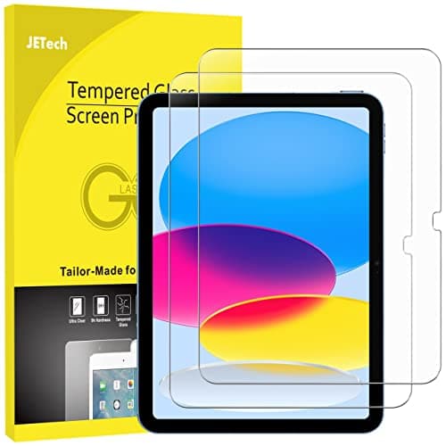 JETech Protecteur d'écran pour iPad (A16) 11e/10e génération (2025/2022), film en verre trempé 9H, HD transparent, paquet de 2