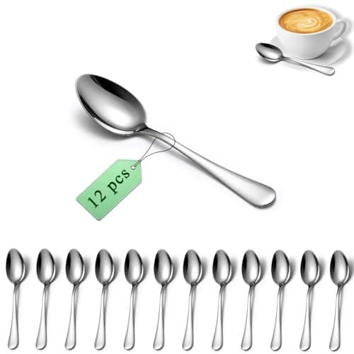 Cuillères à café 12 pièces 14 cm, Berglander cuillère à café en acier inoxydable mini cuillères ensemble pour dessert, glace, expresso Demitasse, cuillère à couverts en métal...