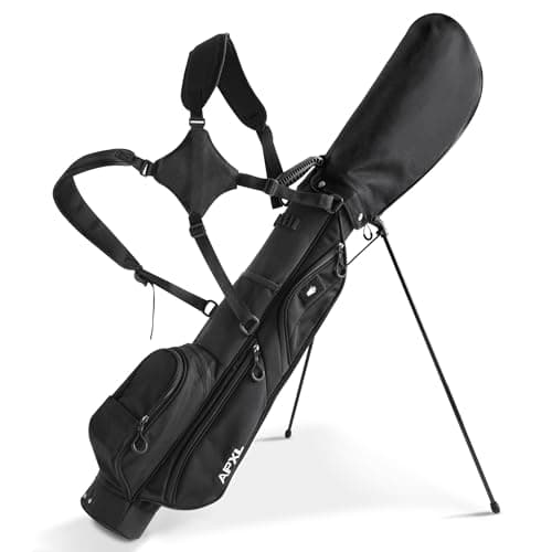 Small Golf Bag, 3 Divider Fit Up to 8 Clubs, Stand Bag with Rain Cover, Durable Pitch n Putt, Lightweight with Strap and Stand for Men & Women