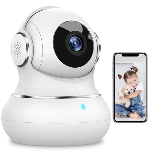 Littleelf Caméra de surveillance intérieure, Litokam 2K Caméras pour animaux de compagnie avec application téléphonique pour chien Caméra de sécurité intérieure WiFi Moniteur pour bébé avec mouvement et son...