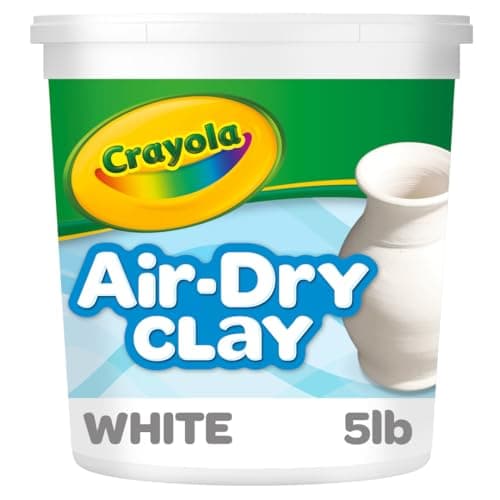 Crayola Argile sèche à l'air libre (seau de 2,3 kg), argile à modeler blanche naturelle pour enfants, matériel de sculpture, fournitures d'artisanat pour les salles de classe [Exclusivité Amazon]