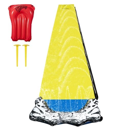 Wham-O Slip N Slide 18 pieds avec planches de bodyboard, toboggans aquatiques pour enfants, pour les fêtes aquatiques dans le jardin, les activités de plein air d'été