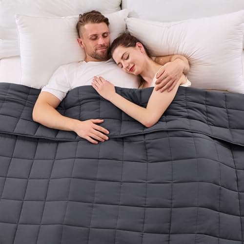 yescool Weighted Blanket King Size for Adults (20 lbs, 80” x 87”, Grey) Cooling Heavy Blanket Perfect for 190-210 lbs, Breathable Blanket for...