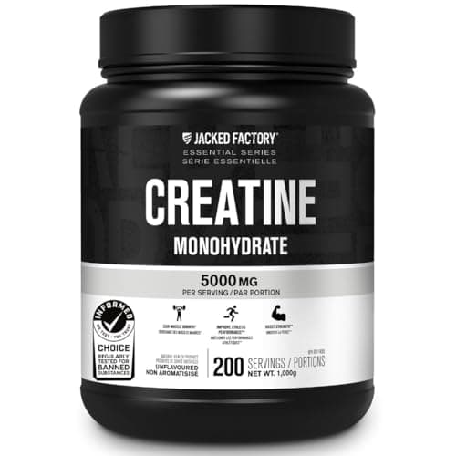 Jacked Factory Creatine Monohydrate Powder 1000g - Canadian-Owned Informed Choice Certified Supplement for Increased Muscle Mass*, Improved...