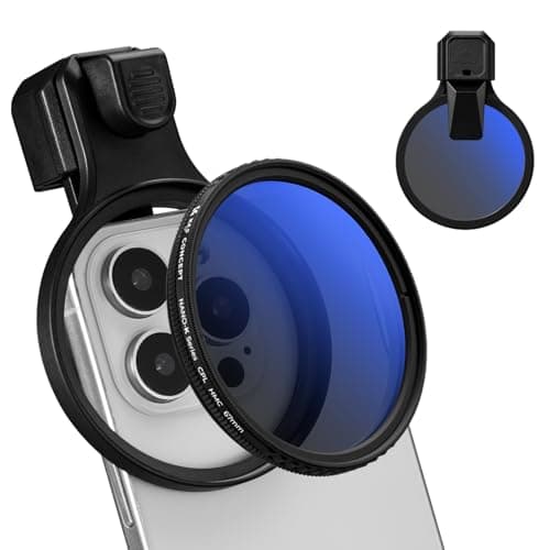 K&F CONCEPT 67mm Press-on CPL Phone Lens Filter Kit, Polarizing Filter Compatible with iPhone 17/16/15/14/13/12 Standard, 16/15/14/13/12 Pro/Pro...