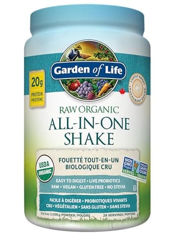 Garden Of Life Raw All-in-One Nutritional Shake, Lightly Sweet, (28 servings- 1038g.) Packed with 20 grams of Certified Organic Plant Protein...