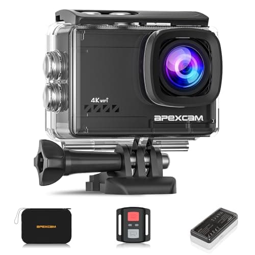 Prix le plus bas en 30 jours | Apexcam 4K 60FPS 64MP WiFi EIS Caméra d'action Caméra étanche sous-marine Caméra de sport Cam...