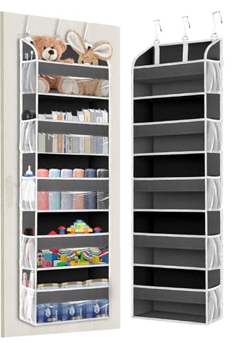 TAHAVICE 5-Tier Over The Door Organizer,Hanging Room Organizer with 5 Pockets 10 Mesh Pockets, 50 lbs Weight Capacity Organizer and Storage with...