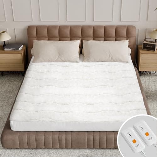 Surmatelas chauffant Templewet Queen Size - Surmatelas électrique à double commande avec 4 réglages de chaleur et arrêt automatique de 10 heures...