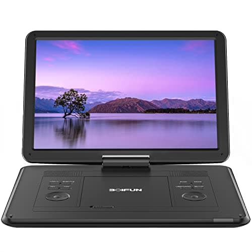 17.9" Portable DVD Player with 15.6" Large HD Screen, 6 Hours Rechargeable Battery, Support USB/SD Card/Sync TV and Multiple Disc Formats, High...