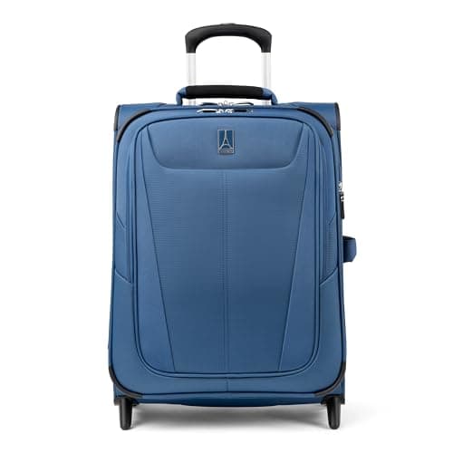 Travelpro Maxlite 5 Softside Expandable Upright 2 Wheel Carry on Luggage, Lightweight Suitcase, Men and Women, Ensign Blue, Carry On 20-Inch