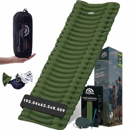 GEAR DOCTORS ® [500g] Ultralight Ether Camping Mattress Sleeping pad air Mattress Camping Sleeping pad Camp mat, matelas gonflable, Portable