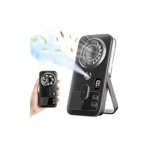Kssvzz Handheld Misting Fan, Rechargeable Portable Personal Cooling Fan with 4 Speeds & Water Spray, Quiet Lightweight Mini Hand Fan for Travel,...