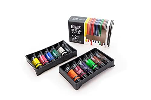 Ensemble de peinture acrylique Liquitex BASICS, ensemble de peinture en tube de 12 x 22 ml (0,74 oz)