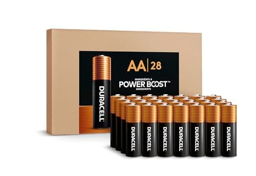 Duracell Coppertop AA Alkaline Batteries with POWER BOOST Ingredients, 28 Count, Long-Lasting Alkaline in Re-closable Pack for Quick Access and...