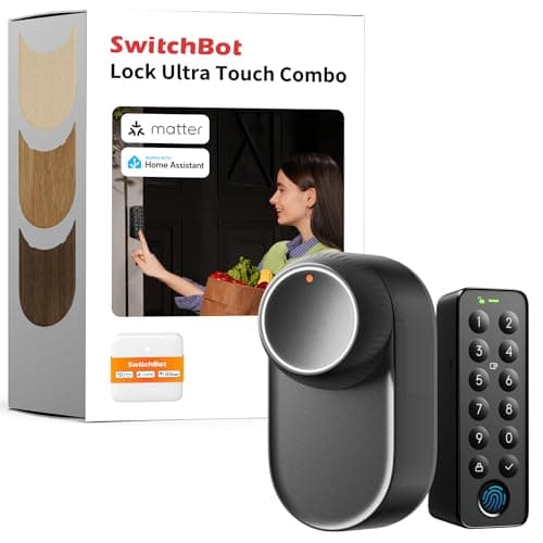 SwitchBot Smart Lock Ultra with Keypad Touch, Fingerprint Entry Door Lock, App Remote Control, Built-in WiFi Keypad Deadbolt, Auto Unlock,...