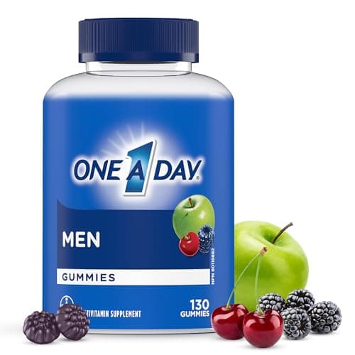 Gommes multivitaminées pour hommes One A Day - Vitamines gommeuses quotidiennes pour hommes avec vitamines A, C, D, zinc pour la santé immunitaire et osseuse, biotine pour l'énergie...