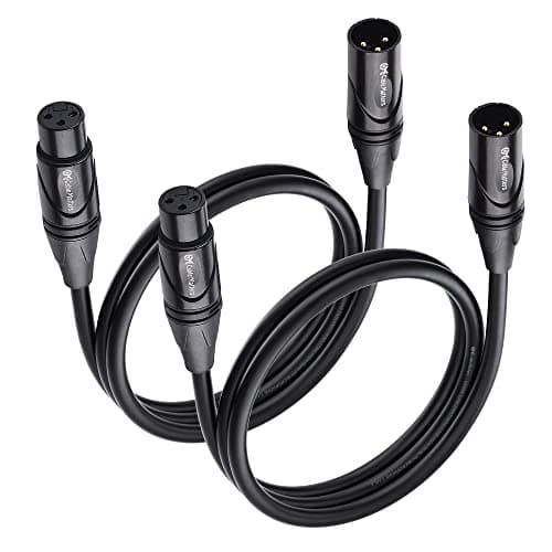 Cable Matters Lot de 2 câbles de microphone XLR mâle vers femelle plaqués or 3 pieds