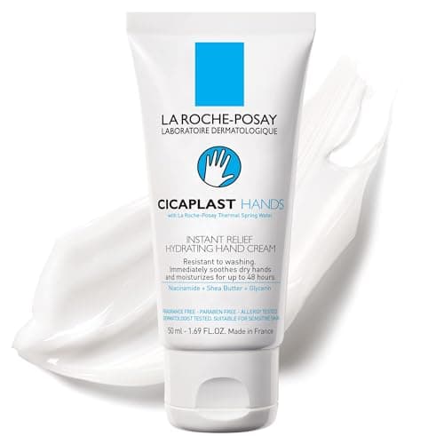 La Roche Posay Cicaplast Crème pour les mains sèches et gercées à la glycérine et au beurre de karité. Lotion quotidienne pour les mains, hydratante et soulagement instantané des...
