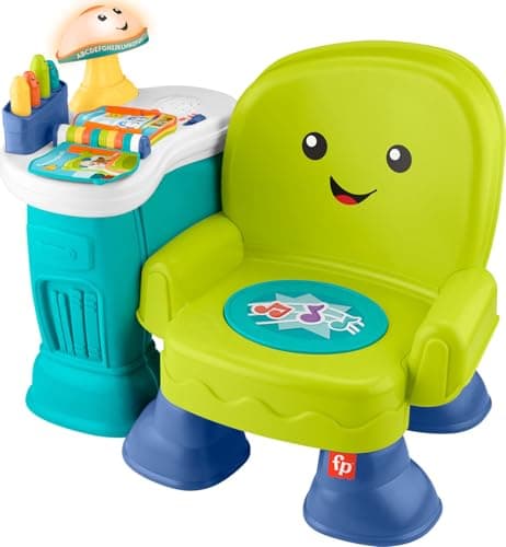 Fisher-Price Jouet pour tout-petits Rire et apprendre des chansons et des histoires Chaise d'apprentissage avec lumières musicales et activités pour enfants âgés de 1 an et plus