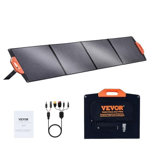 VEVOR Portable Monocrystalline Solar Panel, 200W Foldable Monocrystalline ETFE Solar Charger, 23% Efficiency Solar Panel with MC4 Output, IP67...
