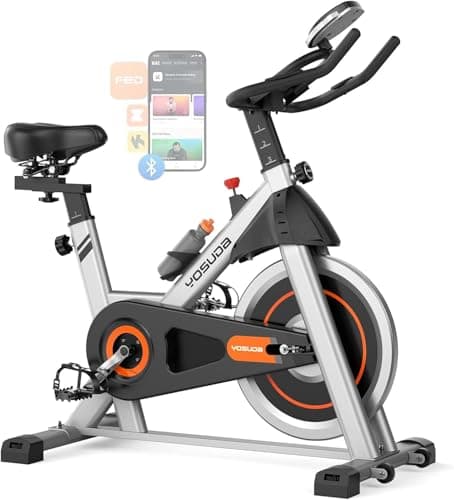 YOSUDA Exercise Bike,Brake Pad Stationary Bike for Home with Exclusive App, Indoor Cycling Bike with Comfortable Seat Cushion and Tablet Holder for...