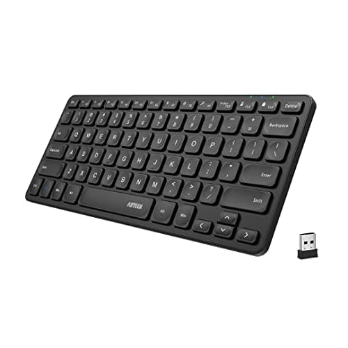 Arteck 2.4G Wireless Keyboard Ultra Slim and Compact Wireless Keyboard with Media Hotkeys for Computer/Desktop/PC/Laptop/Surface/Smart TV and...