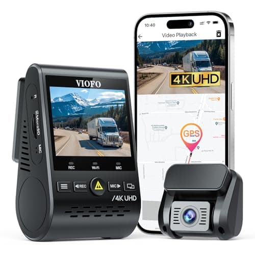 VIOFO A129 Pro Duo 4K Double Dash Cam 3840 x 2160P Ultra HD 4K avant et 1080P arrière voiture WiFi Dash Camera 8MP Capteur d'image GPS Mode de stationnement tamponné...