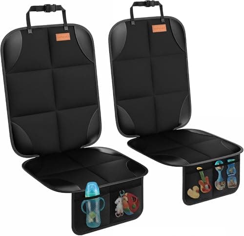Smart eLf Lot de 2 protections de siège de voiture pour siège d'auto pour bébé avec rembourrage le plus épais, poches en maille antidérapantes pour bébé, animal de compagnie