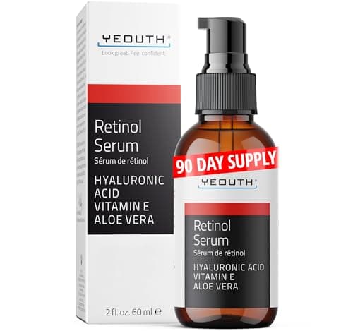 YEOUTH Retinol Serum for Face with Hyaluronic Acid & Vitamin E, Skin Care Products for Men & Women (Retinol 2oz)