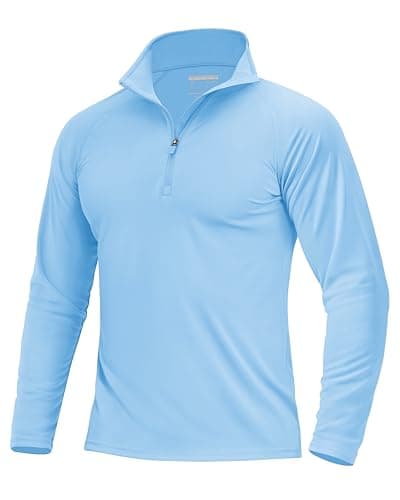 Boladeci Chemises de golf Chemise à manches longues 1/4 Zip Pull Hommes Soleil Protection UV Vêtements Manches longues Refroidissement Col roulé Chandail UV Homme Cadeaux de golf...