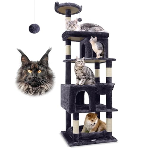 Arbres à chat robustes Globlazer pour grands chats, arbre à chat Maine Coon robuste de 72 pouces pour grands chats 20 lb + tour de chat robuste pour le plus gros chat adulte...
