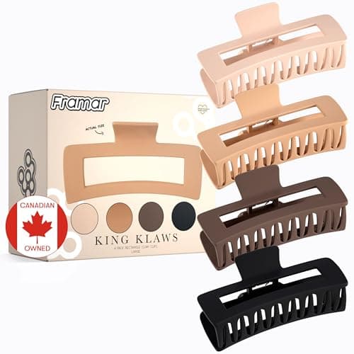 Pinces à grosses griffes FRAMAR pour cheveux épais – Pince à griffes extra large pour cheveux épais, grandes pinces à cheveux, pinces à cheveux pour femmes, accessoires pour cheveux pour...
