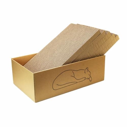17.3 inch Extra Large Cat Scratcher pad,5 Pack in 1 Cardboard Box for Medium Large Cat Multi-Cats, 5 PCS Reversible Cat Scratching Boards,Ex-Large...