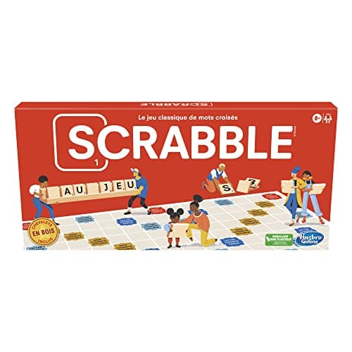 Jeu de société Scrabble, jeu de mots classique pour les enfants de 8 ans et plus, jeu familial amusant pour 2 à 4 joueurs, les mots croisés classiques...
