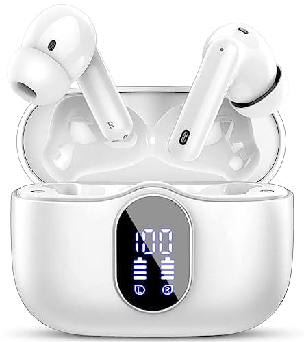 Wireless Earbuds, Bluetooth Headphones 5.4 HiFi Stereo, Wireless Earphones with ENC Noise Cancelling Mic, IP7 Waterproof in Ear Headphones, LED...